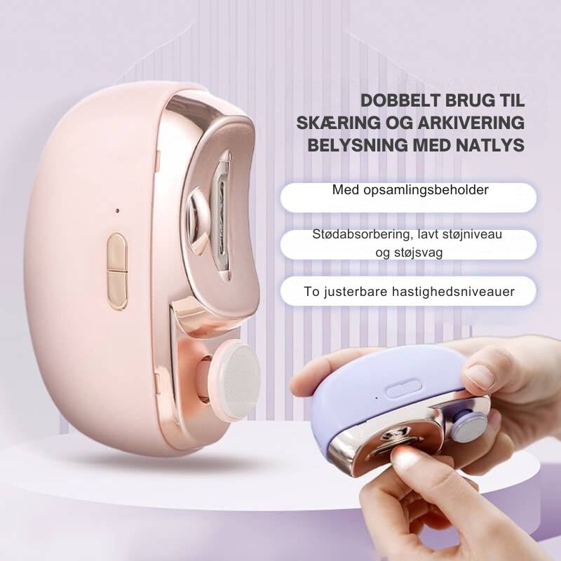 3 i 1 automatisk elektrisk negleklipper med filfunktion
