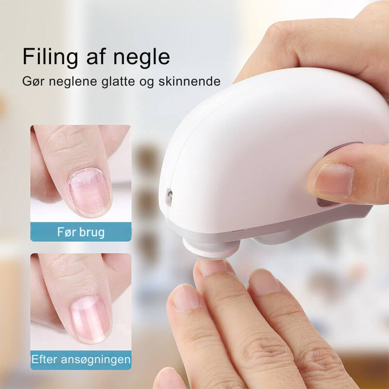 3 i 1 automatisk elektrisk negleklipper med filfunktion