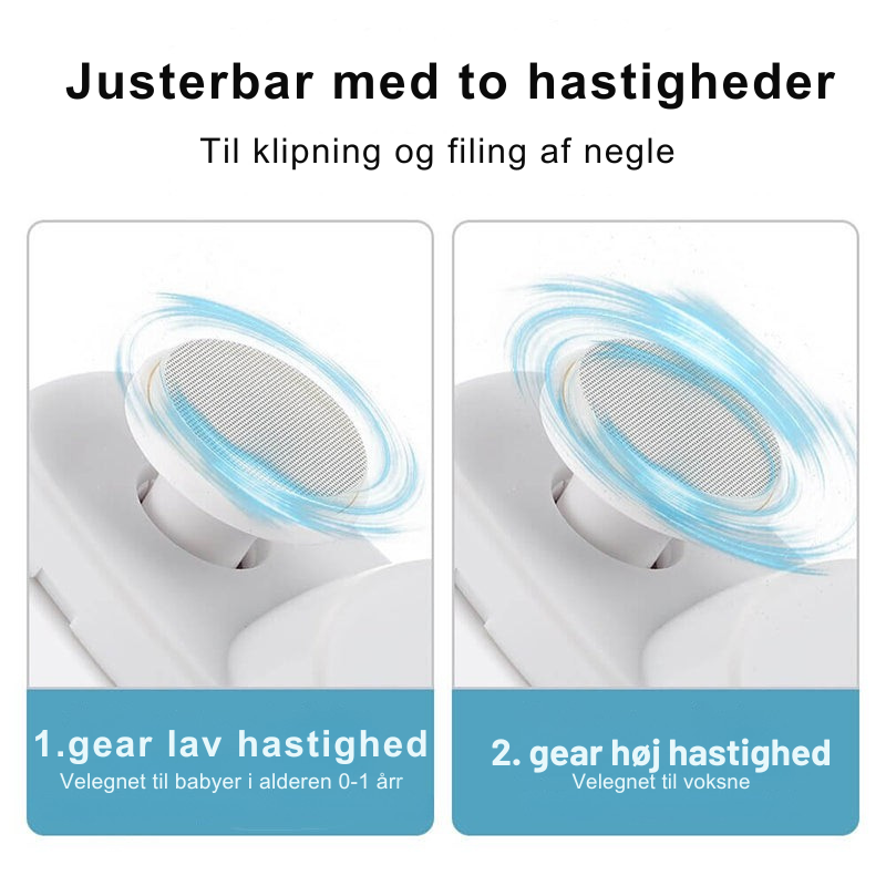 3 i 1 automatisk elektrisk negleklipper med filfunktion