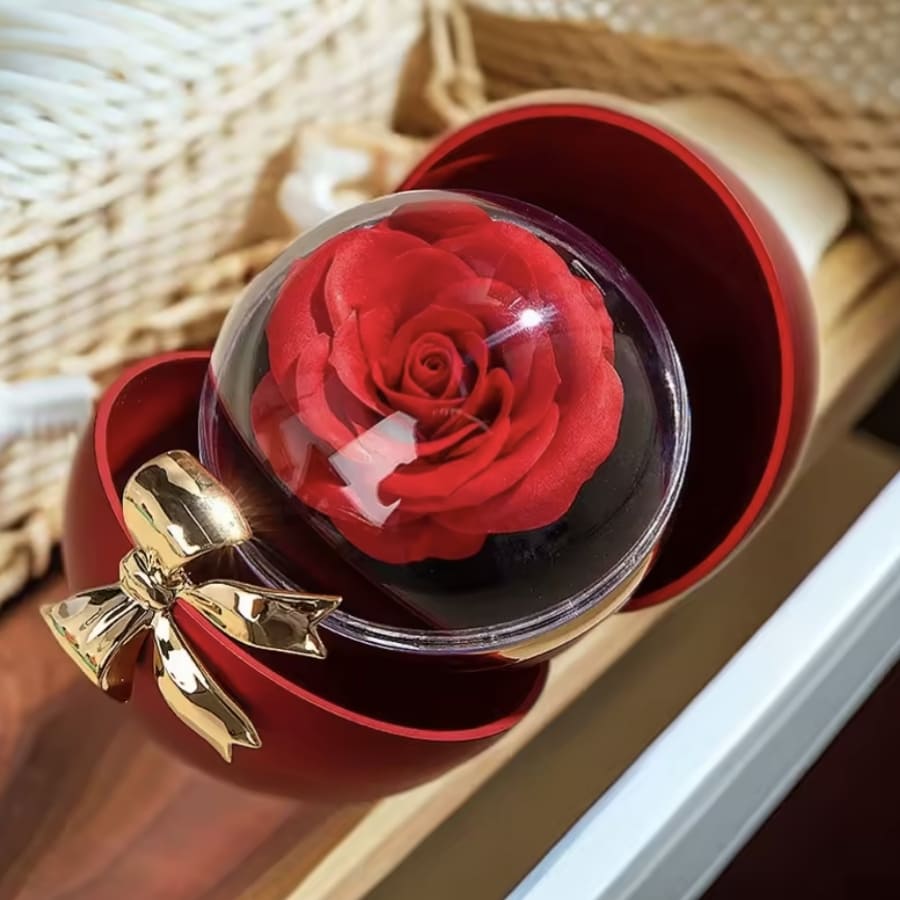 Evig rose - dobbelt hjertehalskæde med personlig indgravering